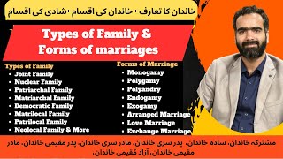 Family and Its Types  Different Forms of Marriages Sociology Lectures for FA BA amp BS Students [upl. by Vinni]