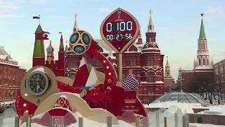 Countdown clock in Russia marks 100 days before Countdown clock in Russia [upl. by Idnyc]