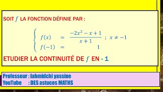 étudier la continuité dune fonction [upl. by Ococ]