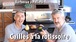 Cailles à la rôtissoire GMG  Barbecue à Pellet [upl. by Myrvyn]