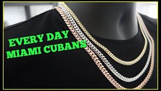 EVERYDAY Miami Cuban link chain SIZES [upl. by Akinert845]