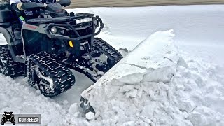 ATV Plowing Heavy Snow  Kimpex Click N Go 2 Plow CUBBEEZX  Feb 25 2018 [upl. by Riggins]