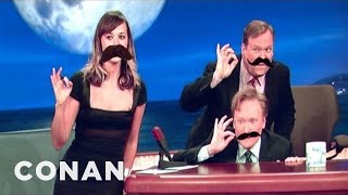 Rashida Jones And Conan Play The Mustache Game  CONAN on TBS [upl. by Seraphim789]