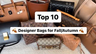 TOP 10 DESIGNER HANDBAGS for FALLAUTUMN 🍂 these are my tried amp true [upl. by Llenwahs277]