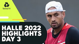 Medvedev vs Goffin Tsitsipas amp Kyrgios Battle  Halle 2022 Day 3 Highlights [upl. by Olympe864]