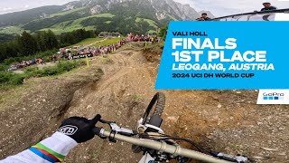 GoPro Vali Holl does it again 1ST PLACE in Leogang Austria  24 UCI Downhill MTB World Cup [upl. by Gillett397]