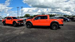 Two Code Orange 2022 Gen 3 Ford F150 Raptors in the same place 801A amp 800A [upl. by Knepper]