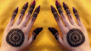 Simple back hand mehndi design 2020  New tiki mehndi design for bignners  hennabysid [upl. by Nairrod]