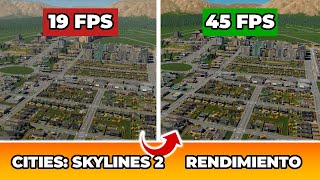 CITIES SKYLINES 2  TUTORIAL para Mejorar el rendimiento y ganar FPS Optimizar 25 FPS [upl. by Leopoldeen]