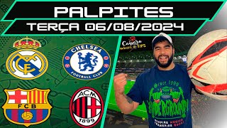 PALPITES DE FUTEBOL PARA HOJE 06 08 2024 TERÇA 24 JOGOS  BILHETE PRONTO Caipora Análises e TIPs [upl. by Landers]