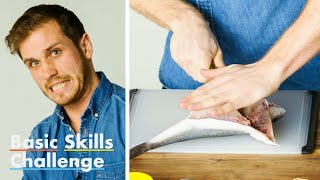 50 People Try to Fillet a Fish  Basic Skills Challenge  Epicurious [upl. by Africa]