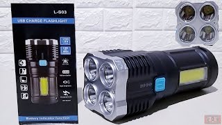 SENTER LED FLASH LIGHT L S03 SUPER TERANG 4 LED [upl. by Eada906]