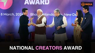 PM Modi presents the firstever National Creators Award in 20 Categories  DD India News Hour [upl. by Orvah]