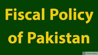 Fiscal Policy of Pakistan  FPSC Tests [upl. by Eeryk408]