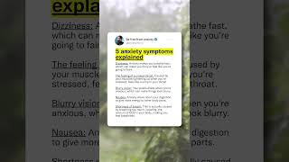 5 anxiety symptoms explained anxiety mentalillness anxietydisorder mentalhealth [upl. by Karmen657]