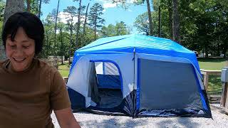 Ozark Trail 10 Person LED Instant Cabin Tent Solo Setup [upl. by Rovit480]