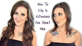 How To Clip In Extensions For Short Hair  Megan McTaggart [upl. by Manwell465]