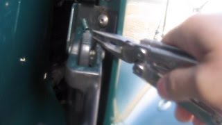 How to fix a hinge  25 Cents spring  Freightliner Century class Truck [upl. by Retha]