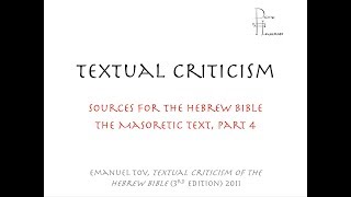 Daily Data  Textual Criticism  The Masoretic Text Part 4 [upl. by Nauqal546]