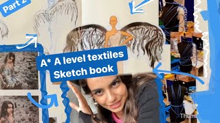 A full marks in Alevel textiles  sketchbook and tips Part 2 [upl. by Erreipnaej]