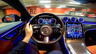 NEW Mercedes CCLASS 2023  NIGHT POV test drive PURE DRIVING C 300 4MATIC [upl. by Enrobyalc630]