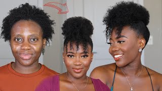 The Easy Hairstyle On Short 4C Natural Hair For Summer  Curly Bangs [upl. by Gaspard]