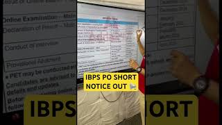 IBPS PO 2024 Short Notice Out 📢 ibps ibpspo ibpsponotification [upl. by Yates73]