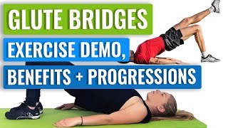 Glute Bridge Exercise 4 Progressions  Benefits [upl. by Mozart]