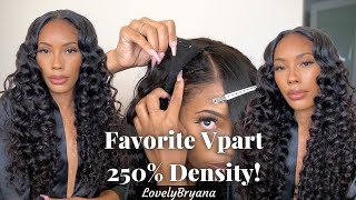 V part Wig Install  Upgraded More Breathable  250 Density Deep Wave Curly  LovelyBryana x Unice [upl. by Welcome]