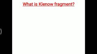 Klenow fragment [upl. by Yerocal]