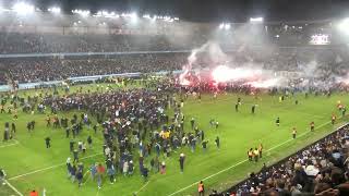 Malmo FF vs Halmstad 00 Malmo fans pitch invasion Champions of Sweden 2021 04 Dec 2021 [upl. by Sharman]