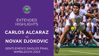 Carlos Alcaraz vs Novak Djokovic Extended Highlights  Wimbledon 2023 Final [upl. by Naicad698]