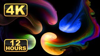 Colorful Abstract Liquid 12 Hours 4K Satisfying Fluid Video Relaxing MusicMeditation Screensaver [upl. by Nerb]