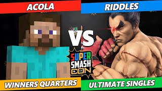 SSC 2023 Winners Quarters  acola Steve Vs Riddles Kazuya Smash Ultimate Tournament [upl. by Nahgeam]