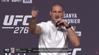 8 minutes of only Sean Strickland at his first UFC 276 press conference [upl. by Rednas]