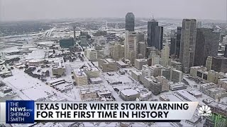 Texas is under winter storm warning for first time in history [upl. by Barnabe]