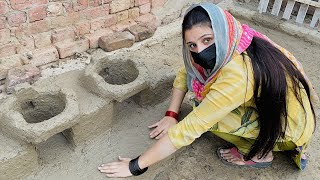 Pakistani Village Life Style  mitti ka kitchen  chulha making  pyari muskan [upl. by Koval666]