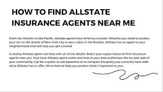 How to find Allstate Insurance Agents Near me [upl. by Neetsirk]