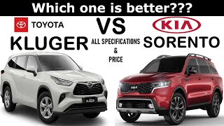 ALL NEW Toyota KLUGER Vs ALL NEW KIA SORENTO  Which one is better [upl. by Riaj78]