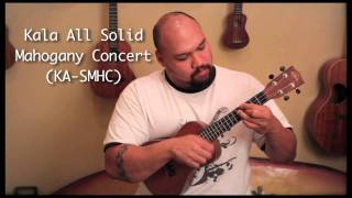 Ukulele in 5 different sizes  Kala Solid Mahogany Review [upl. by Judas]