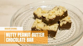 Last Minute Party Dessert No Dairy Nutty Peanut Butter Chocolate Bar  Dessert  Umami Recipe [upl. by Suhpesoj]