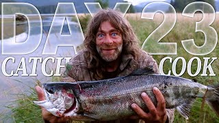 Bushcraft Fishing Rod  Day 14 of 30 Day Survival Challenge Canadian Rockies [upl. by Corney]