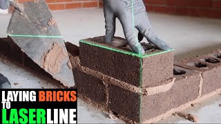 Bricklaying Experiment Laying Bricks to a LASER LINE [upl. by Carri]