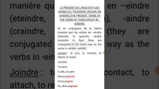 LE PRÉSENT DE L INDICATIF DES VERBES DU TROISIÈME GROUPE EN OINDRE usa nigeria france brazil [upl. by Chubb]