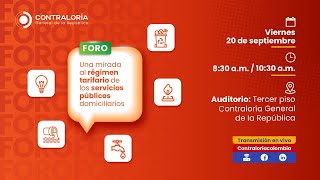 Foro Una mirada al régimen tarifario de los servicios públicos domiciliarios envivo cgr [upl. by Aratahs]