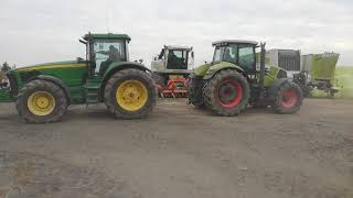 JOHN DEERE 8320 8350 VS CLAAS AXION 840 [upl. by Acilgna482]