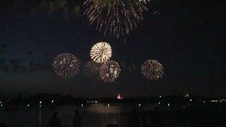 Disneys July 4th fireworks show from Polynesian Resort beach 2011 [upl. by Ahtabat]