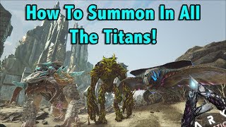 HOW TO SPAWN IN ALL THE TITANS USING ADMIN COMMANDS IN ARK EXTINCTION [upl. by Calan178]