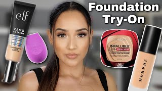 Foundation TryOn  First Impression  Morphe Filter Effect Loreal Infallible Powder  ELF CC Cream [upl. by Laynad]