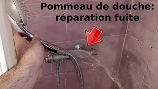 Comment réparer une fuite deau à la base dun pommeau de douche Tuto dépannage flexible réparation [upl. by Rovert]